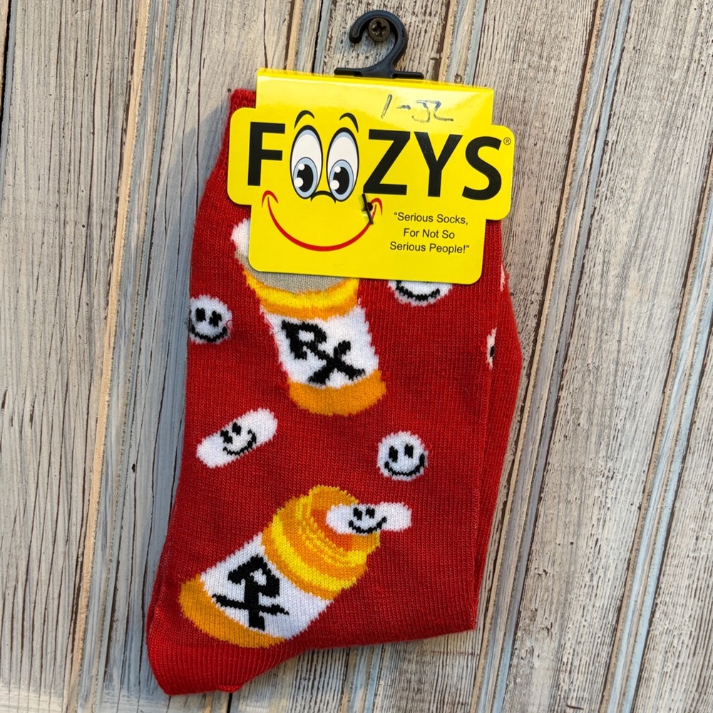 FOOZYS Happy Pill Socks Women Shoe Size 4-10 NWT